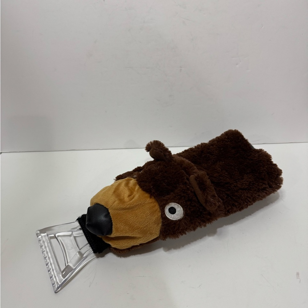 Hard Plastic Winter Ice Scrapper with Fuzzy Bear